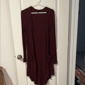 Sen Ribbed Burgundy cardigan